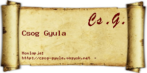 Csog Gyula névjegykártya